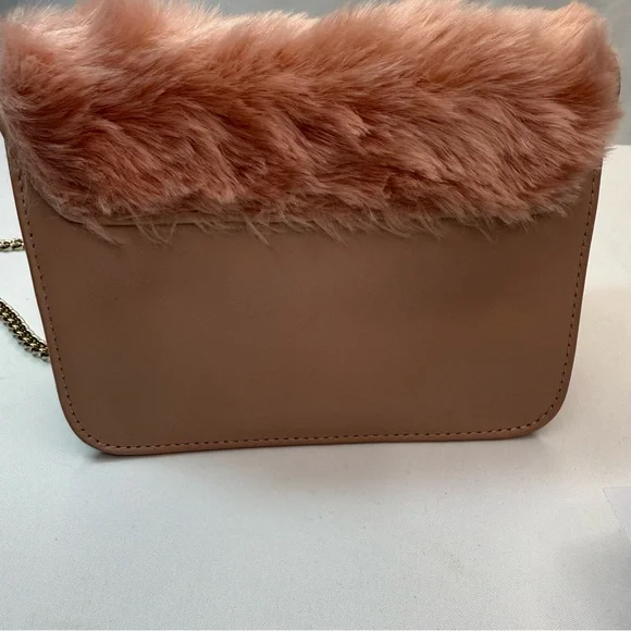 Furla Blush Faux Fur Crossbody Bag NWT Comes with Dust Bag